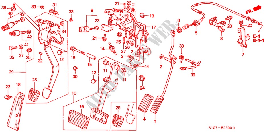 PEDAL(LH) für Honda CR-V RVI 5 Türen 4 gang automatikgetriebe 1998
