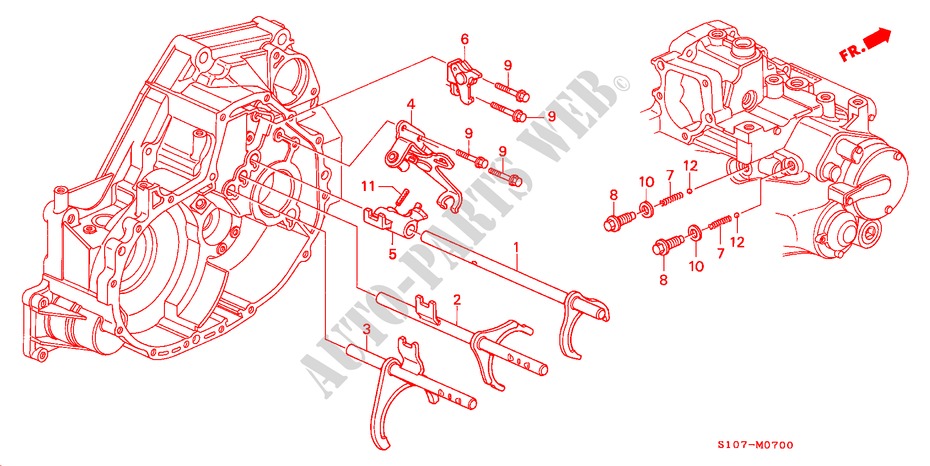 SCHALTGABEL für Honda CR-V RVI 5 Türen 5 gang-Schaltgetriebe 2000