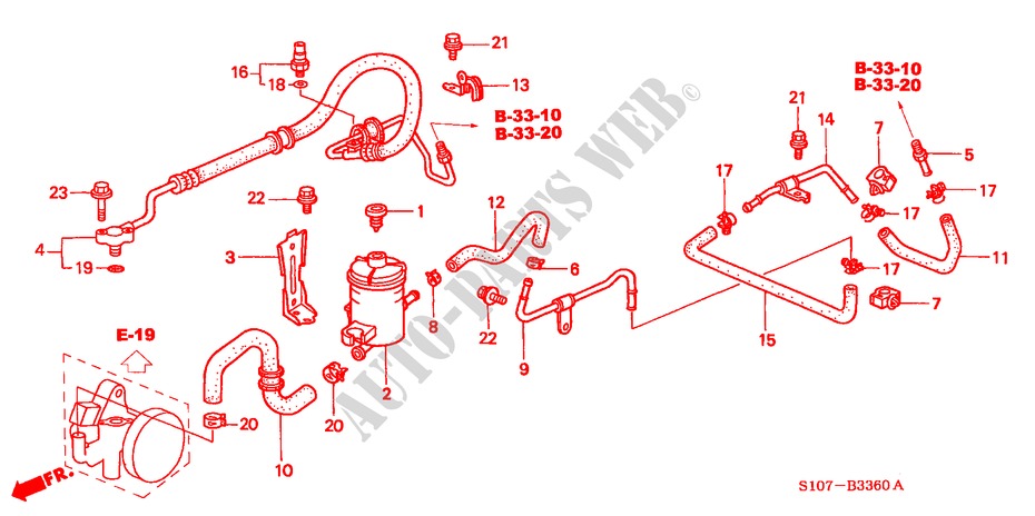 SERVOLENKLEITUNGEN(LH) für Honda CR-V RVSI 5 Türen 5 gang-Schaltgetriebe 2000