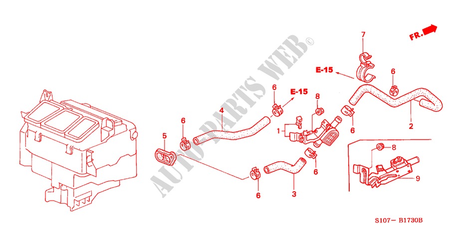 WASSERVENTIL für Honda CR-V RVSI 5 Türen 5 gang-Schaltgetriebe 2000
