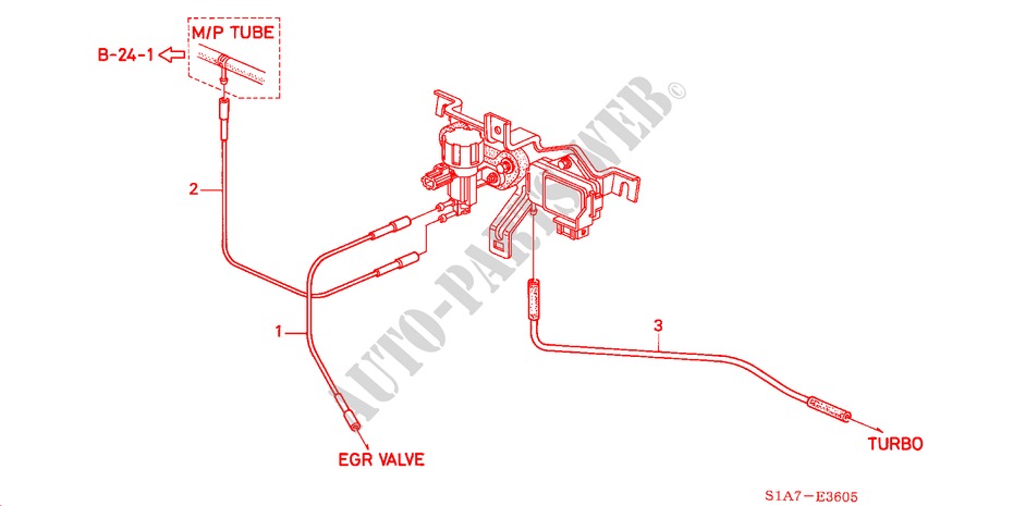 EGR STEUERVENTILLEITUNG(DIESEL) für Honda ACCORD 2.0ITD 4 Türen 5 gang-Schaltgetriebe 1999
