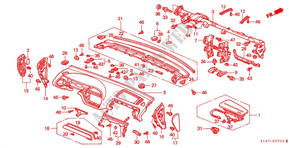 INSTRUMENTENBRETT(LH) für Honda ACCORD 1.8ILS 4 Türen 4 gang automatikgetriebe 1999