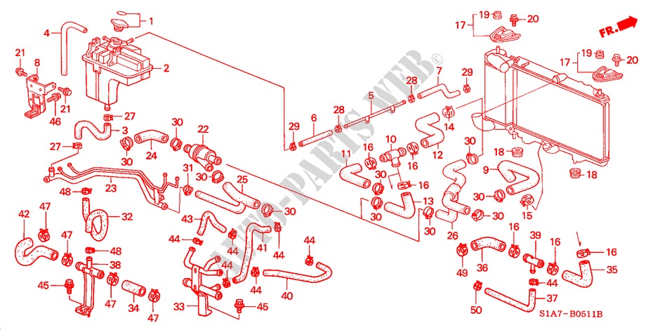 KUEHLERSCHLAUCH(DIESEL) für Honda ACCORD 2.0ITD 4 Türen 5 gang-Schaltgetriebe 1999