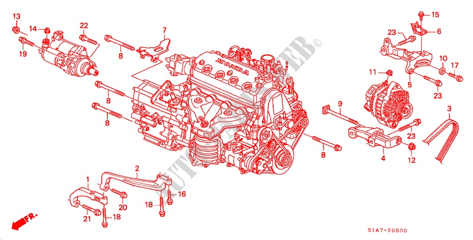LICHTMASCHINENHALTERUNG(1.6L) für Honda ACCORD 1.6IS 4 Türen 5 gang-Schaltgetriebe 1999