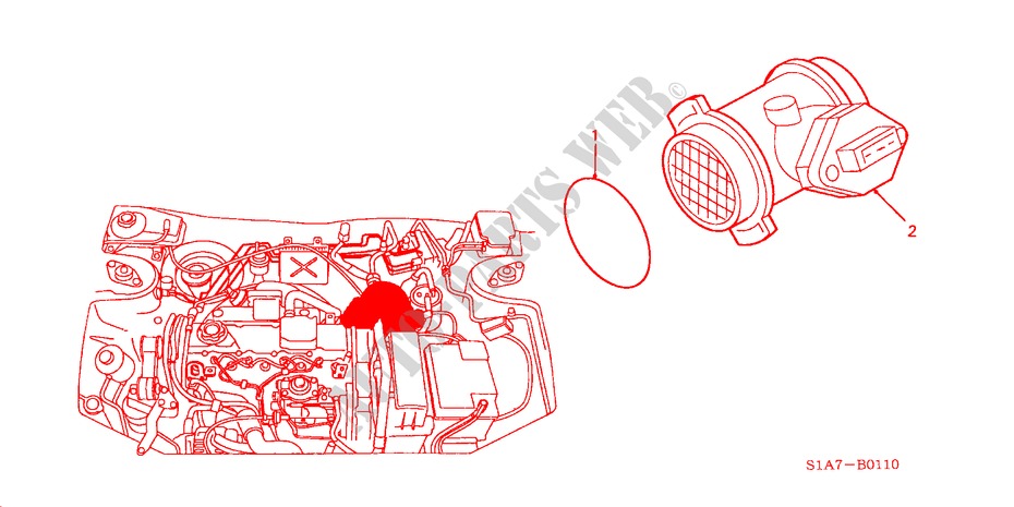 LUFTSTROEMUNGSSENSOR(DIESEL) für Honda ACCORD 2.0ITD 4 Türen 5 gang-Schaltgetriebe 1999