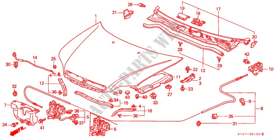 MOTORHAUBE(LH) für Honda ACCORD 2.0ITD 4 Türen 5 gang-Schaltgetriebe 1999