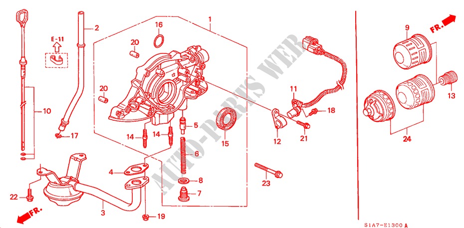 OELPUMPE/OELSIEB (1.6L) für Honda ACCORD 1.6IS 4 Türen 5 gang-Schaltgetriebe 1999