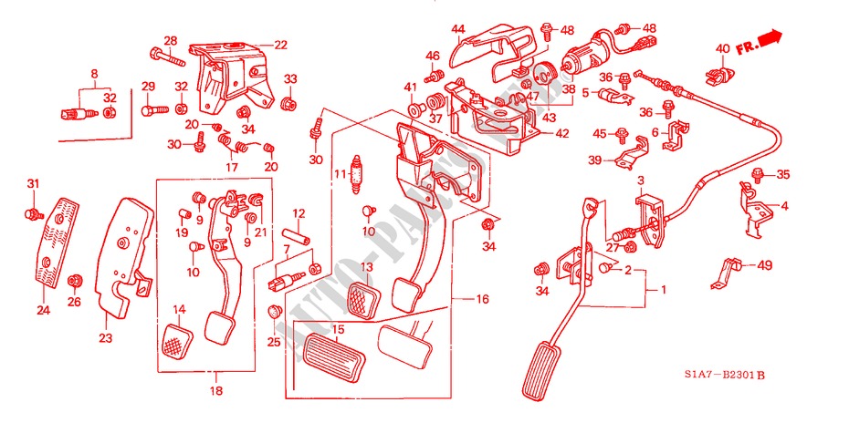 PEDAL(RH) für Honda ACCORD 1.8IS 4 Türen 5 gang-Schaltgetriebe 1999