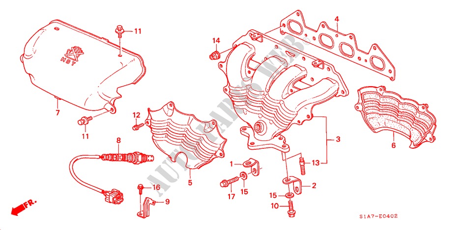 AUSPUFFKRUEMMER(2.0L) für Honda ACCORD 2.0IES 4 Türen 5 gang-Schaltgetriebe 2000