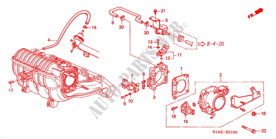 DROSSELKLAPPENGEHAEUSE(1.6L) für Honda ACCORD 1.6ILS 4 Türen 5 gang-Schaltgetriebe 2000