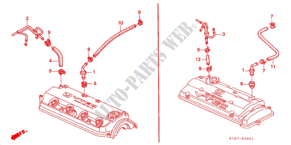 ENTLUEFTUNGSROHR (1.8L/2.0L/2.2L/2.3L) für Honda ACCORD 1.8IS 4 Türen 5 gang-Schaltgetriebe 2000