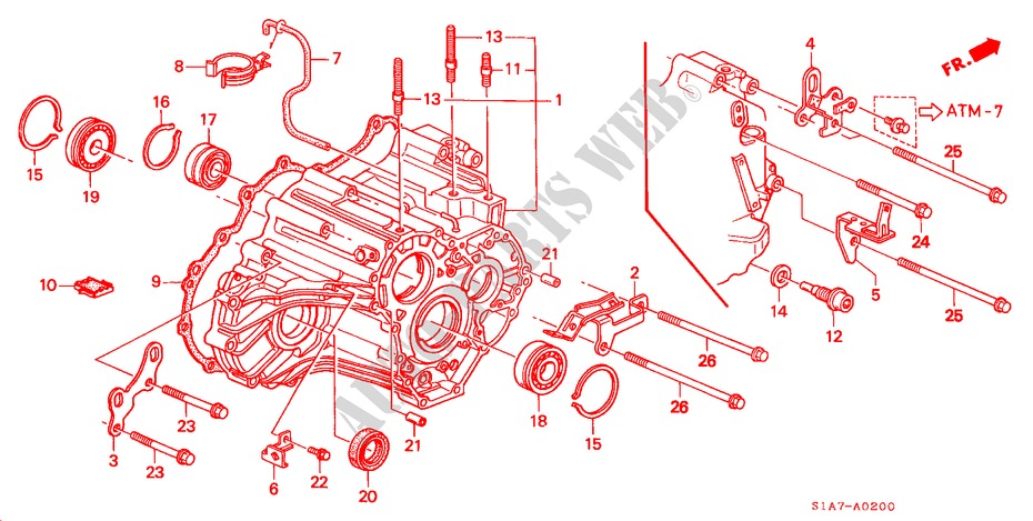 GETRIEBEGEHAEUSE für Honda ACCORD 1.8IS 4 Türen 4 gang automatikgetriebe 2000