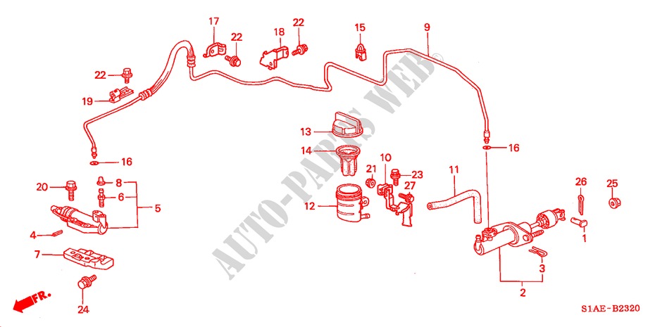 HAUPTKUPPLUNGSZYLINDER (LH) für Honda ACCORD 1.6ILS 4 Türen 5 gang-Schaltgetriebe 2000
