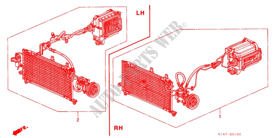KLIMAANLAGE (BAUSATZ) für Honda ACCORD 1.8IS 4 Türen 5 gang-Schaltgetriebe 2000