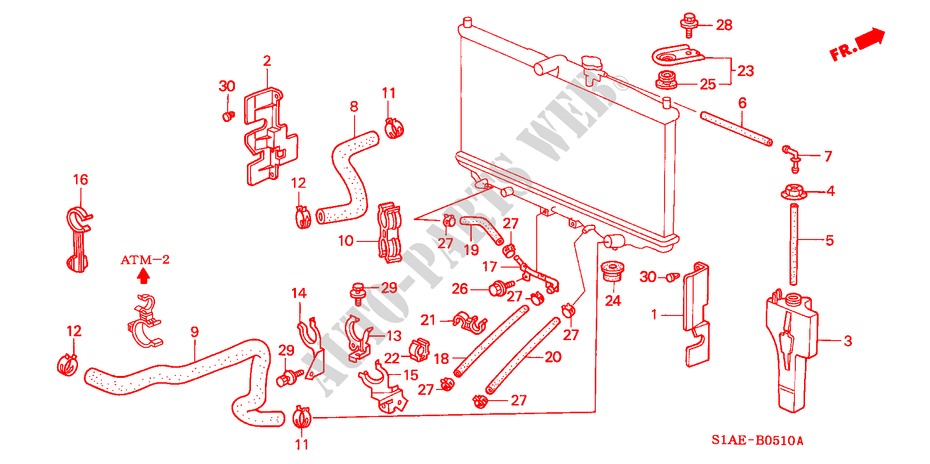 KUEHLERSCHLAUCH für Honda ACCORD 1.6ILS 4 Türen 5 gang-Schaltgetriebe 2000