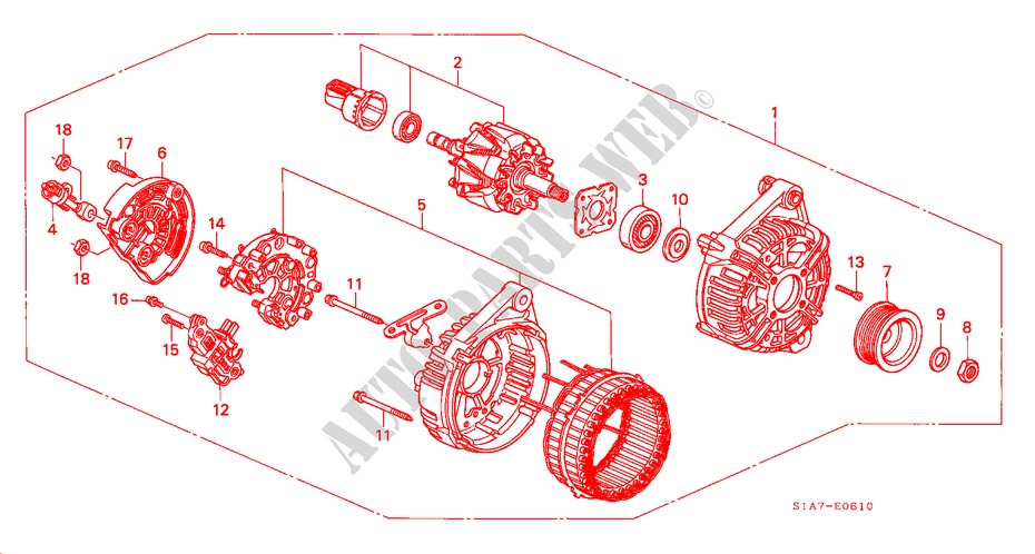LICHTMASCHINE(BOSCH) für Honda ACCORD 2.0IES 4 Türen 5 gang-Schaltgetriebe 2000