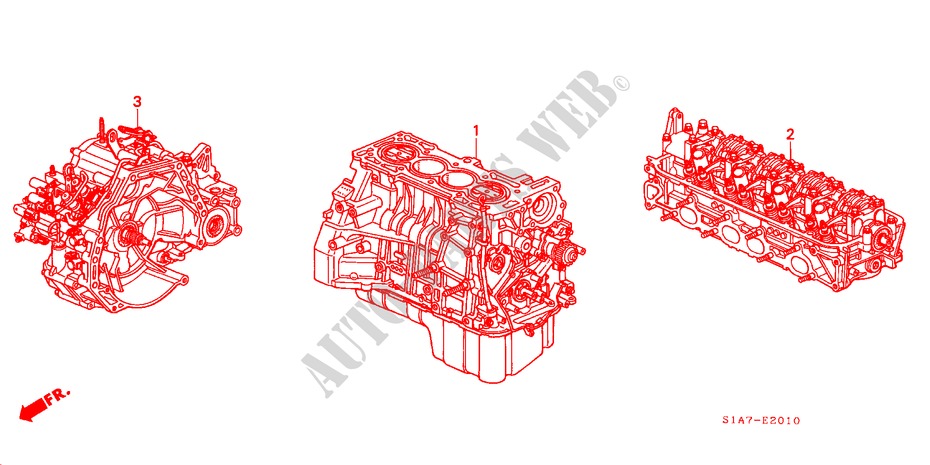 MOTOREINHEIT/ GETRIEBE KOMPL. für Honda ACCORD 1.6ILS 4 Türen 5 gang-Schaltgetriebe 2000