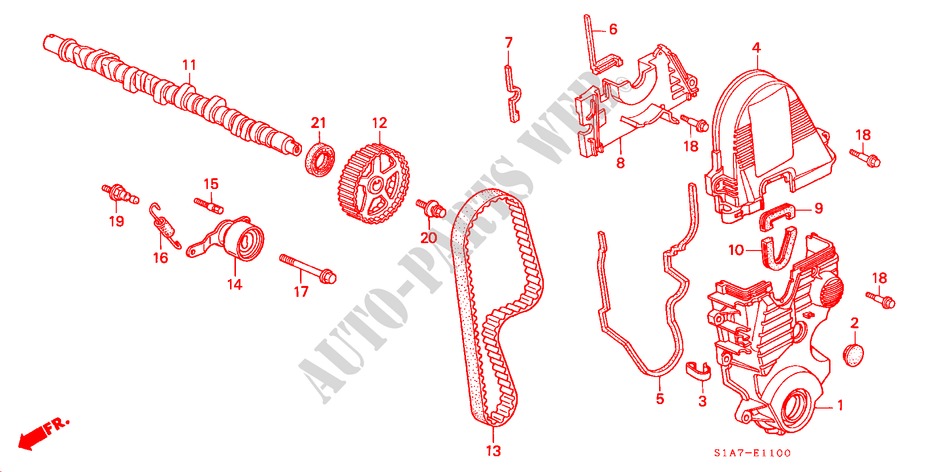 NOCKENWELLE/STEUERRIEMEN (1.6L) für Honda ACCORD 1.6ILS 4 Türen 5 gang-Schaltgetriebe 2000