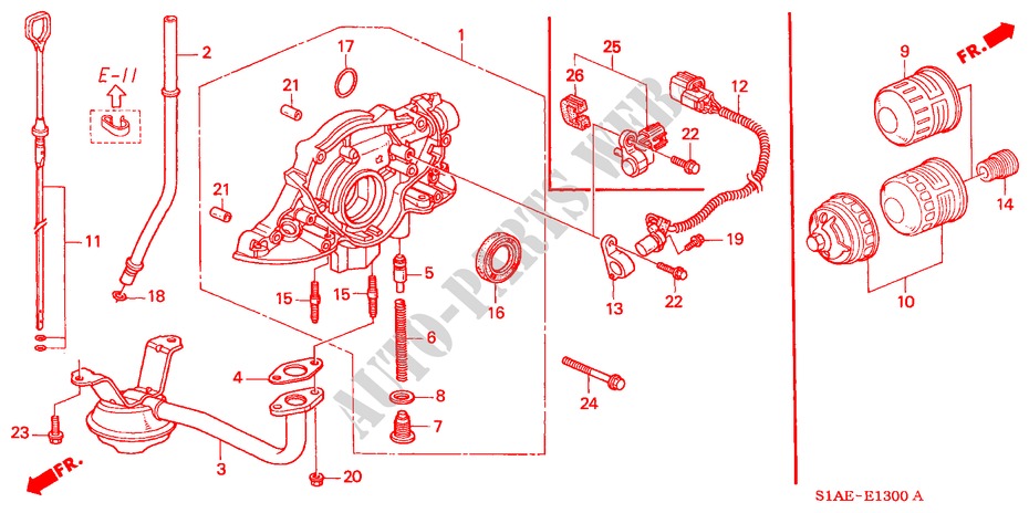 OELPUMPE/OELSIEB (1.6L) für Honda ACCORD 1.6ILS 4 Türen 5 gang-Schaltgetriebe 2000