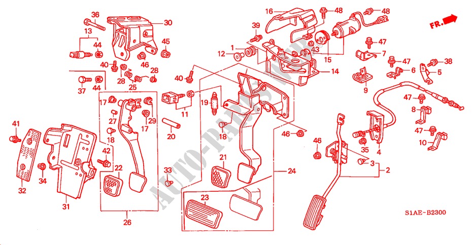 PEDAL(LH) für Honda ACCORD 1.6IS 4 Türen 5 gang-Schaltgetriebe 2001