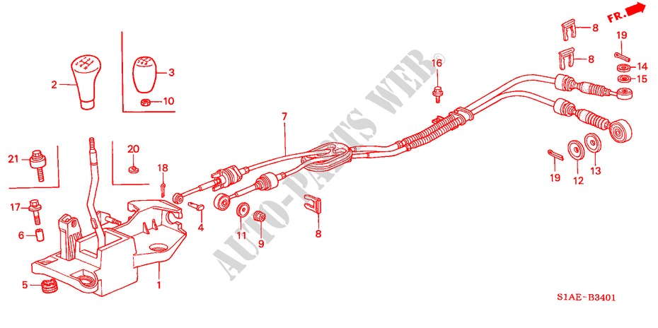 SCHALTHEBEL (1.8L/2.0L/2.2L/2.3L) für Honda ACCORD 2.0IES 4 Türen 5 gang-Schaltgetriebe 2000