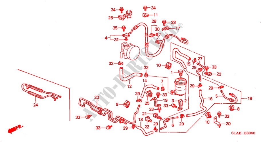 SERVOLENK LEITUNGEN(LH) für Honda ACCORD 1.6ILS 4 Türen 5 gang-Schaltgetriebe 2000