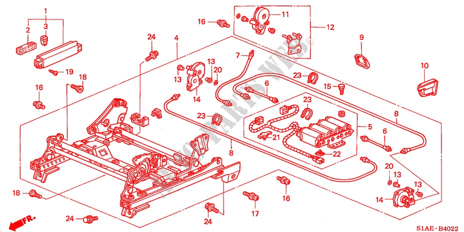 VORNE SITZKOMPONENTEN (R.)(3) für Honda ACCORD 2.3IV 4 Türen 4 gang automatikgetriebe 2001