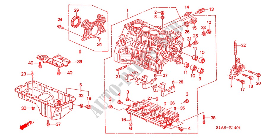 ZYLINDERBLOCK/OELWANNE (1.8L/2.0L/2.3L) für Honda ACCORD 1.8IS 4 Türen 5 gang-Schaltgetriebe 2000