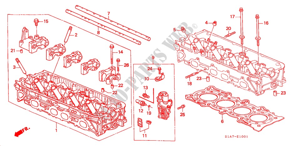 ZYLINDERKOPF (1.8L/2.0L/2.3L) für Honda ACCORD 2.3IES 4 Türen 5 gang-Schaltgetriebe 2001