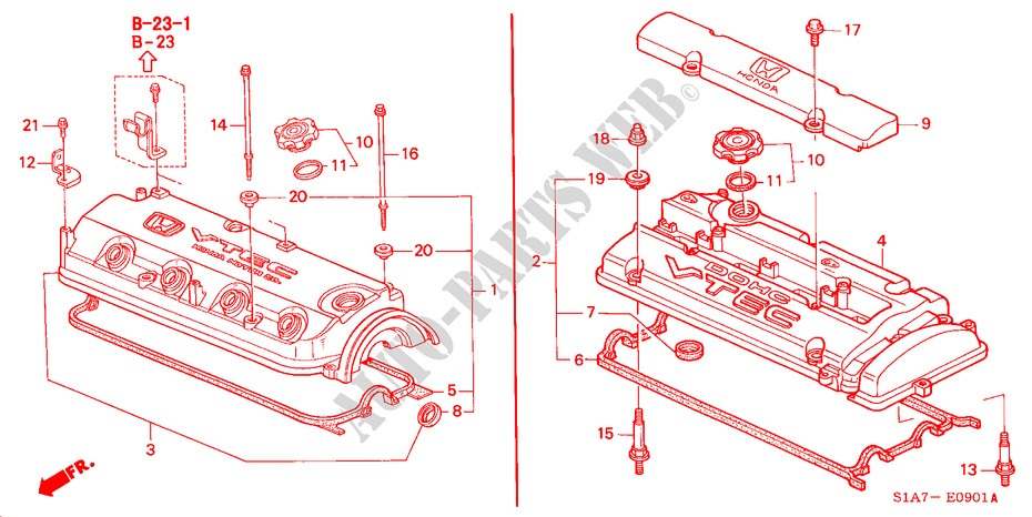 ZYLINDERKOPFDECKEL (1.8L/2.0L/2.2L/2.3L) für Honda ACCORD 2.0IES 4 Türen 5 gang-Schaltgetriebe 2000