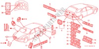 EMBLEME für Honda CIVIC AERODECK 1.5IVT 5 Türen 5 gang-Schaltgetriebe 1998