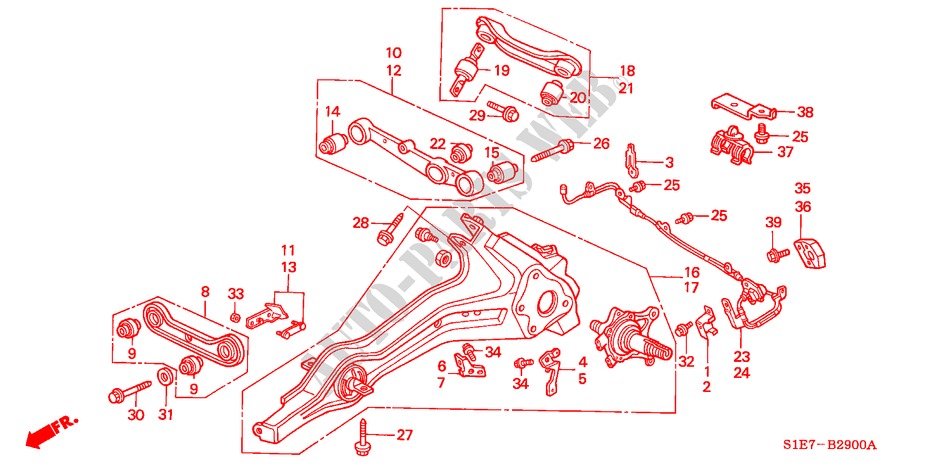 HINTEN STABILISATOR/ UNTERER ARM, HINTEN für Honda CIVIC AERODECK 1.5IVT 5 Türen 5 gang-Schaltgetriebe 1998