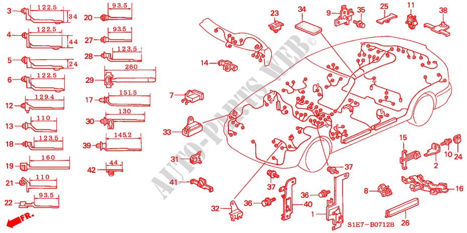 KABELBAUMBAND/BUEGEL (DIESEL) für Honda CIVIC AERODECK 2.0ITD 5 Türen 5 gang-Schaltgetriebe 2000