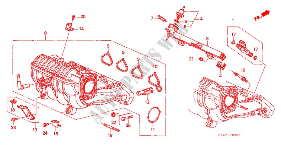 ANSAUGKRUEMMER(1.6L) für Honda ACCORD 1.6ILS 4 Türen 5 gang-Schaltgetriebe 2002