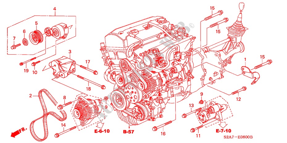 AUTOMATISCHE SPANNVORRICHTUNG,HALTERUNG für Honda S2000 S2000 2 Türen 6 gang-Schaltgetriebe 2000