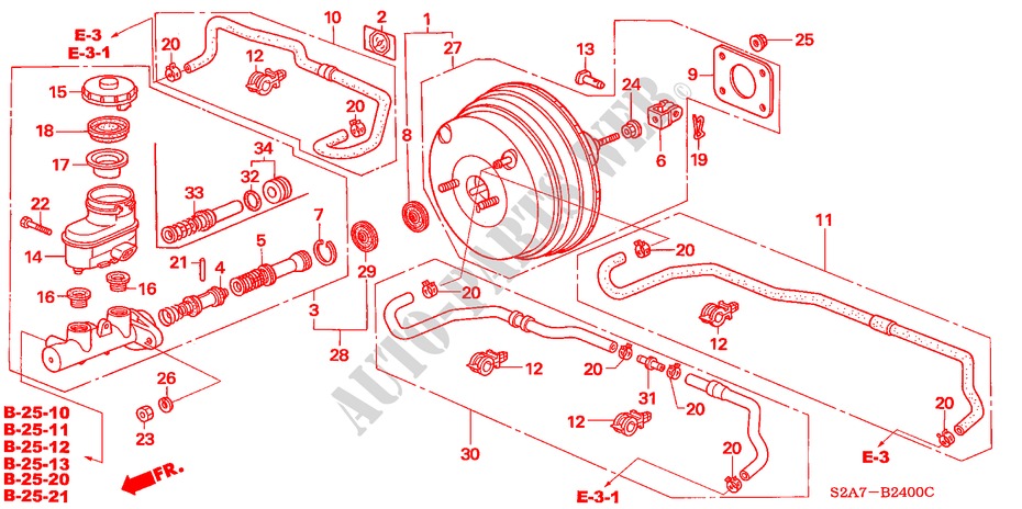 HAUPTBREMSZYLINDER/ MASTER POWER für Honda S2000 S2000 2 Türen 6 gang-Schaltgetriebe 2000
