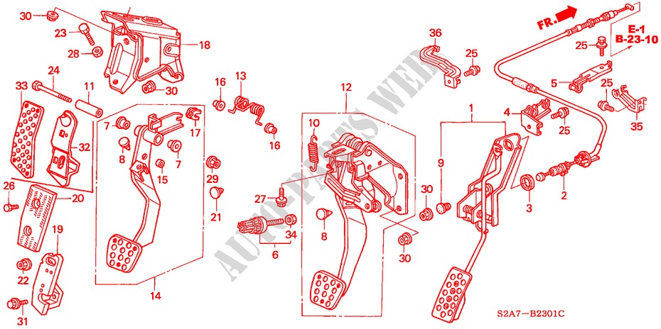 PEDAL(RH) für Honda S2000 S2000 2 Türen 6 gang-Schaltgetriebe 2000