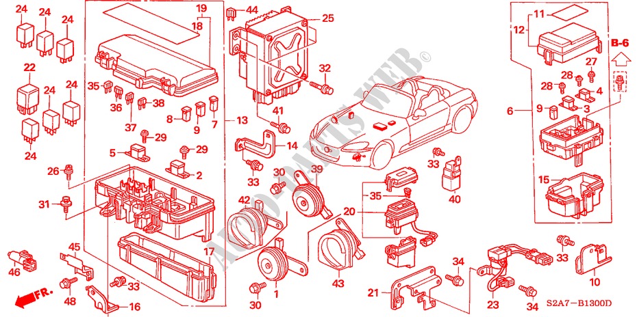 STEUERGERAT(MOTORRAUM)(LH) für Honda S2000 S2000 2 Türen 6 gang-Schaltgetriebe 2000