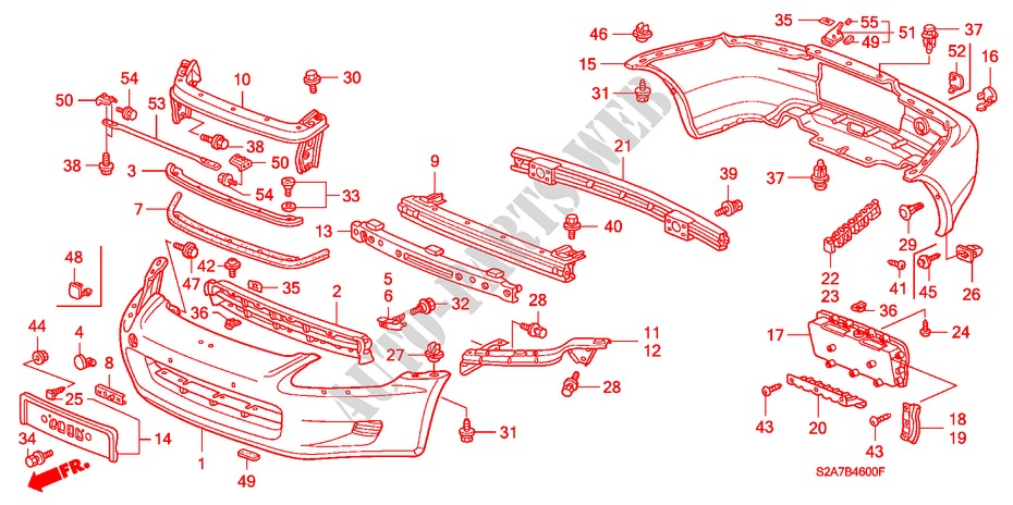 STOSSFAENGER für Honda S2000 S2000 2 Türen 6 gang-Schaltgetriebe 2000