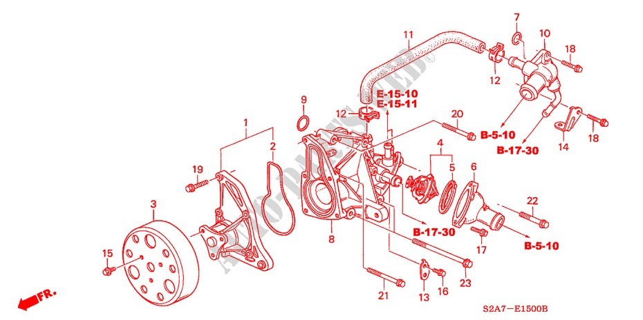 WASSERPUMPE für Honda S2000 S2000 2 Türen 6 gang-Schaltgetriebe 2003
