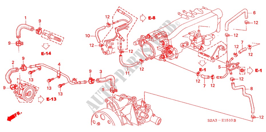 WASSERSCHLAUCH( '05) für Honda S2000 S2000 2 Türen 6 gang-Schaltgetriebe 2000