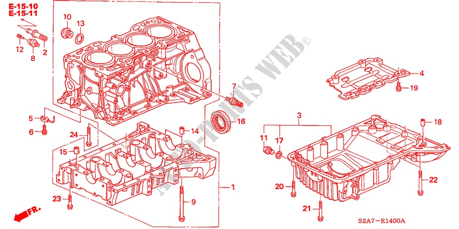 ZYLINDERBLOCK/OELWANNE für Honda S2000 S2000 2 Türen 6 gang-Schaltgetriebe 2003