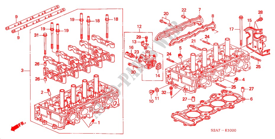 ZYLINDERKOPF für Honda S2000 S2000 2 Türen 6 gang-Schaltgetriebe 2000