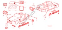 EMBLEME/WARNETIKETTEN für Honda S2000 LIMITED EDITION 2 Türen 6 gang-Schaltgetriebe 2009