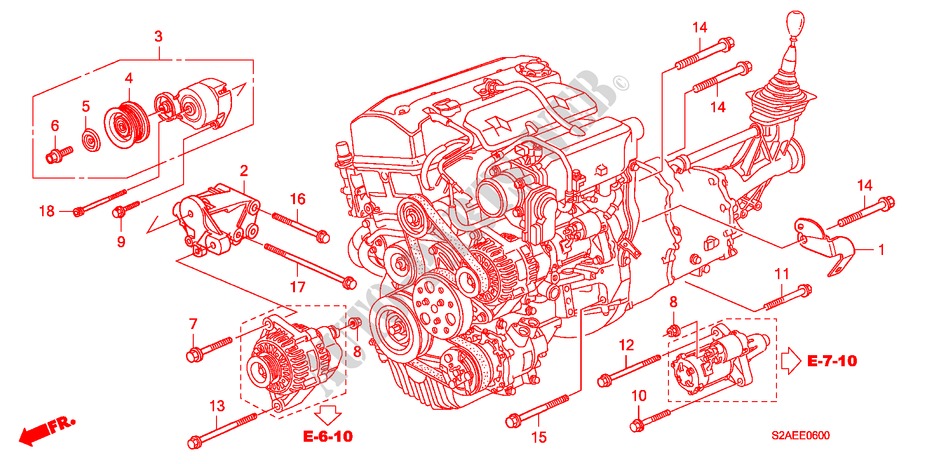 AUTOMATISCHE SPANNVORRICHTUNG,HALTERUNG für Honda S2000 BASE 2 Türen 6 gang-Schaltgetriebe 2008