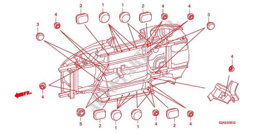 GUMMITUELLE(UNTEN) für Honda S2000 BASE 2 Türen 6 gang-Schaltgetriebe 2009