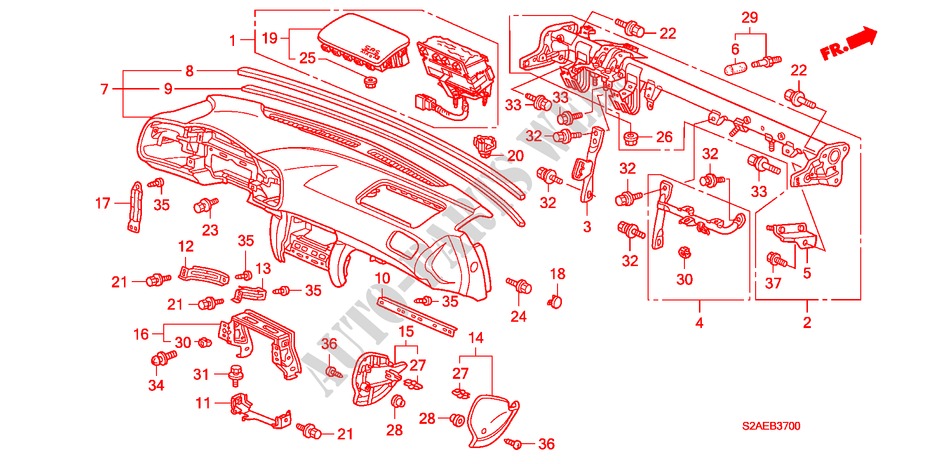 INSTRUMENTENBRETT(LH) für Honda S2000 BASE 2 Türen 6 gang-Schaltgetriebe 2009