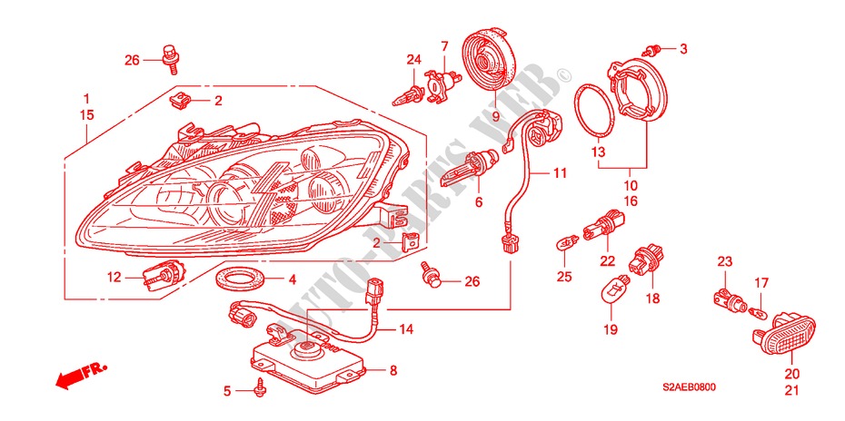 SCHEINWERFER für Honda S2000 BASE 2 Türen 6 gang-Schaltgetriebe 2009