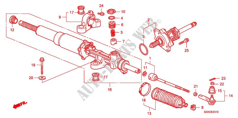 SERVOLENKGETRIEBE(LH) für Honda S2000 BASE 2 Türen 6 gang-Schaltgetriebe 2009
