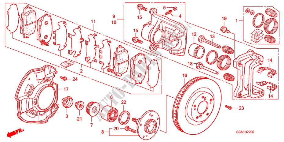 VORDERRADBREMSE für Honda S2000 BASE 2 Türen 6 gang-Schaltgetriebe 2008